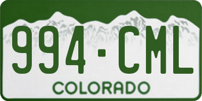 CO license plate 994CML