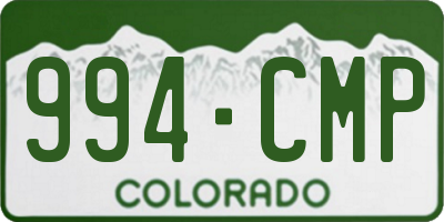 CO license plate 994CMP