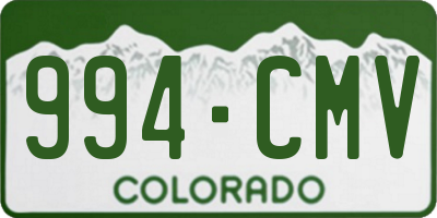 CO license plate 994CMV
