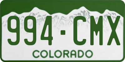 CO license plate 994CMX