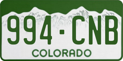 CO license plate 994CNB