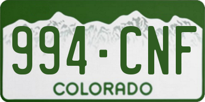 CO license plate 994CNF