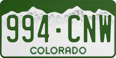 CO license plate 994CNW