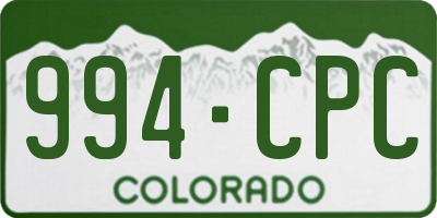 CO license plate 994CPC