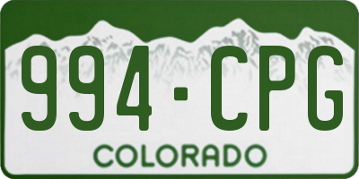 CO license plate 994CPG
