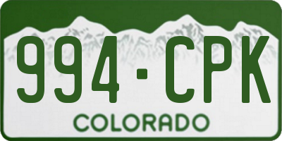 CO license plate 994CPK