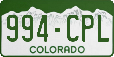CO license plate 994CPL