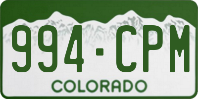 CO license plate 994CPM