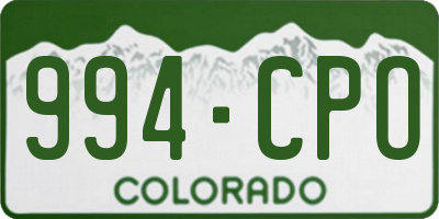 CO license plate 994CPO
