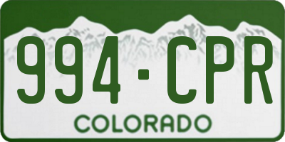 CO license plate 994CPR