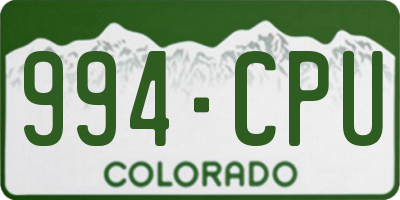 CO license plate 994CPU