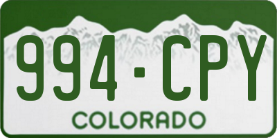 CO license plate 994CPY