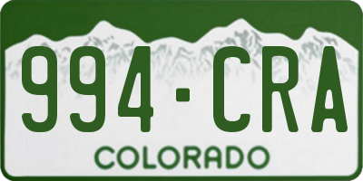 CO license plate 994CRA