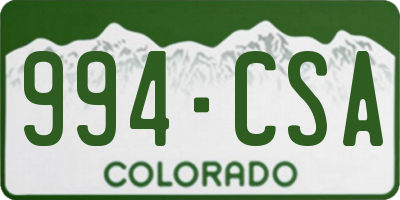 CO license plate 994CSA