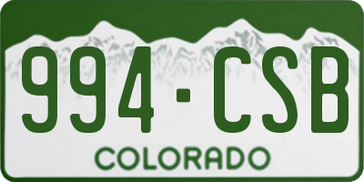 CO license plate 994CSB