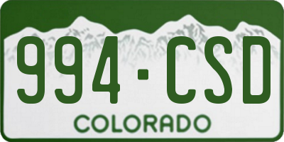 CO license plate 994CSD
