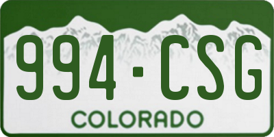 CO license plate 994CSG