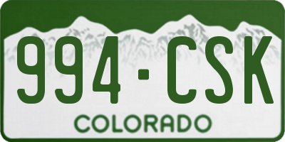 CO license plate 994CSK