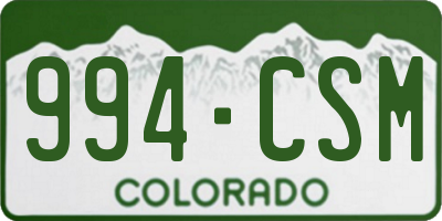 CO license plate 994CSM