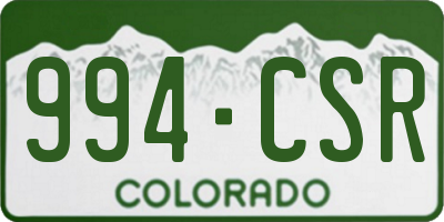 CO license plate 994CSR
