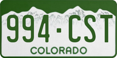 CO license plate 994CST
