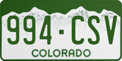 CO license plate 994CSV