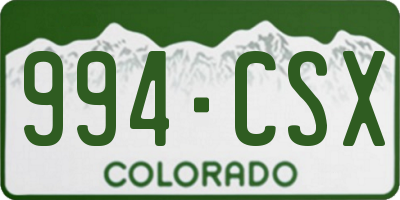 CO license plate 994CSX