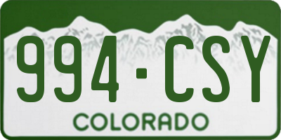 CO license plate 994CSY