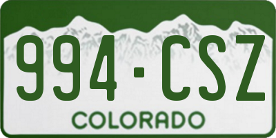 CO license plate 994CSZ