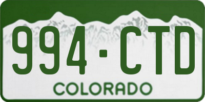 CO license plate 994CTD