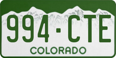 CO license plate 994CTE