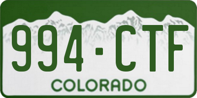 CO license plate 994CTF