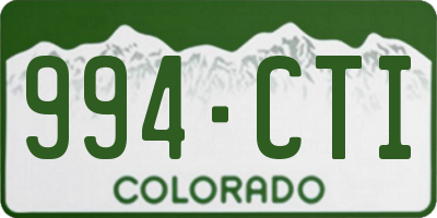CO license plate 994CTI