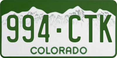 CO license plate 994CTK