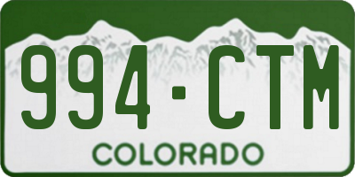 CO license plate 994CTM