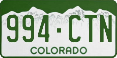 CO license plate 994CTN