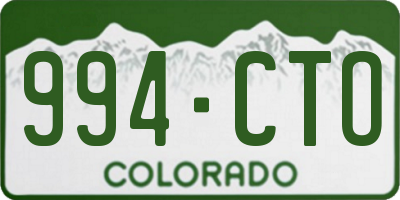 CO license plate 994CTO