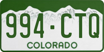 CO license plate 994CTQ