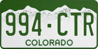 CO license plate 994CTR