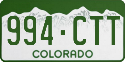 CO license plate 994CTT