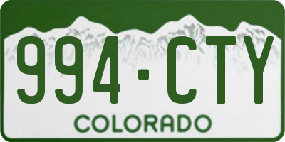 CO license plate 994CTY