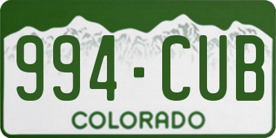 CO license plate 994CUB