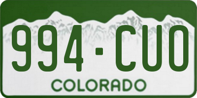 CO license plate 994CUO