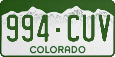 CO license plate 994CUV