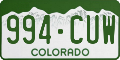 CO license plate 994CUW