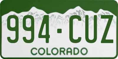 CO license plate 994CUZ