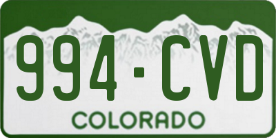 CO license plate 994CVD