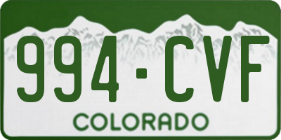 CO license plate 994CVF