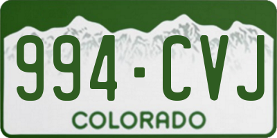 CO license plate 994CVJ