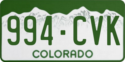 CO license plate 994CVK